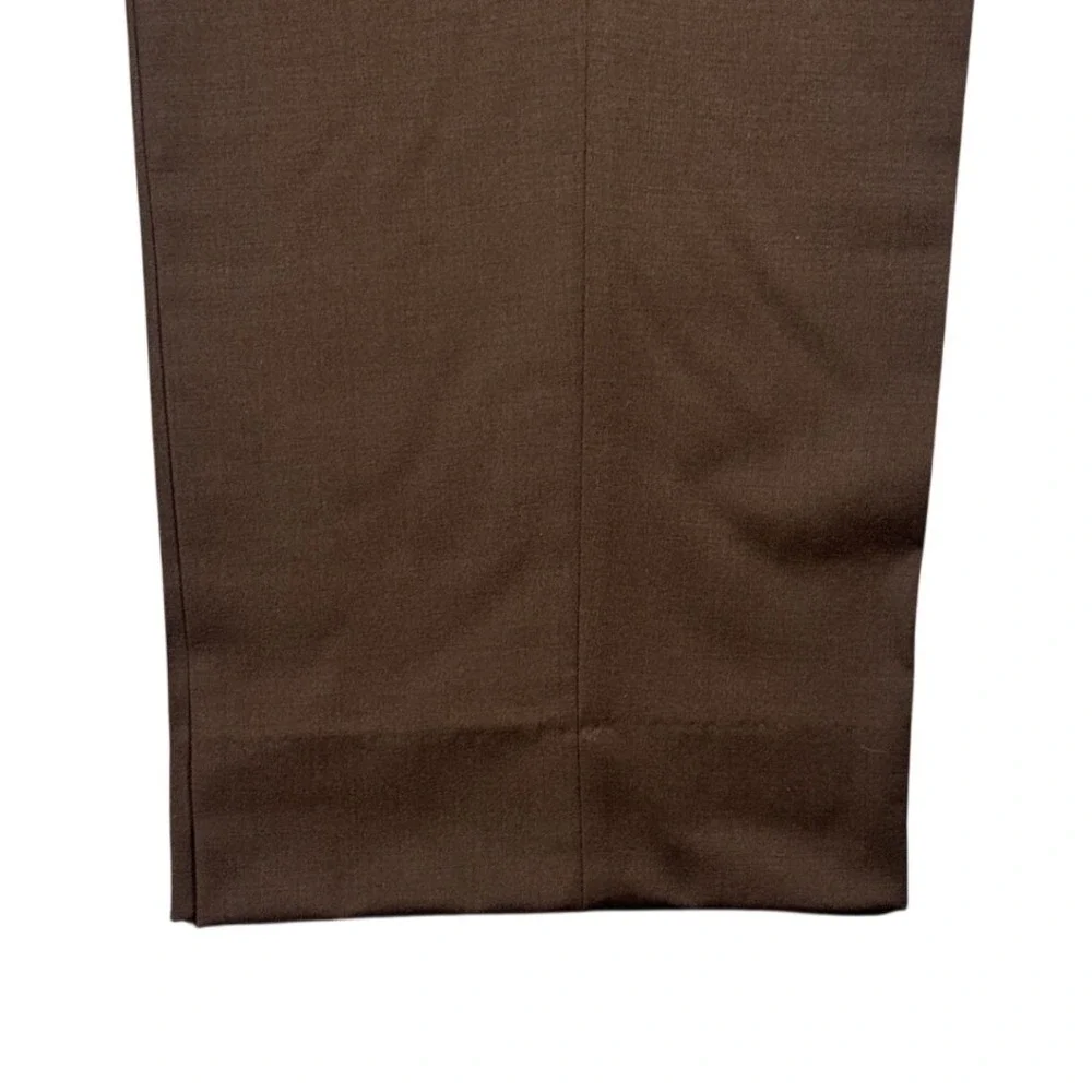 Carlo‎ Mandrone Dress Pants Mens 44L Brown Super 110s Wool Pleated